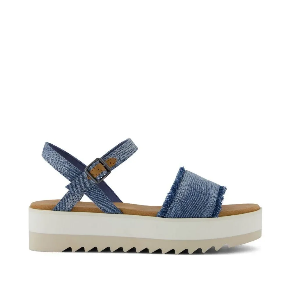 Toms Brynn Platform Sandal Denim size 5.5 NEW